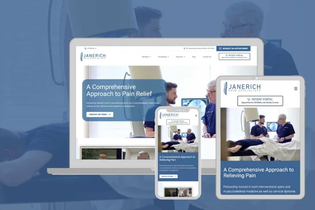 pain clinic website design